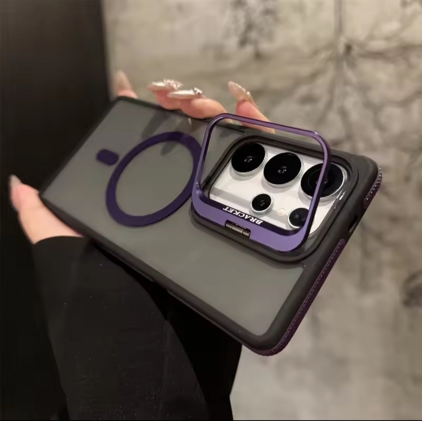 For Magsafe Magnetic Metal Lens Protection Stand Case For Galaxy Samsung S25 S24 S23 S26 Ultra Plus FE Shockproof Cover Bumper.