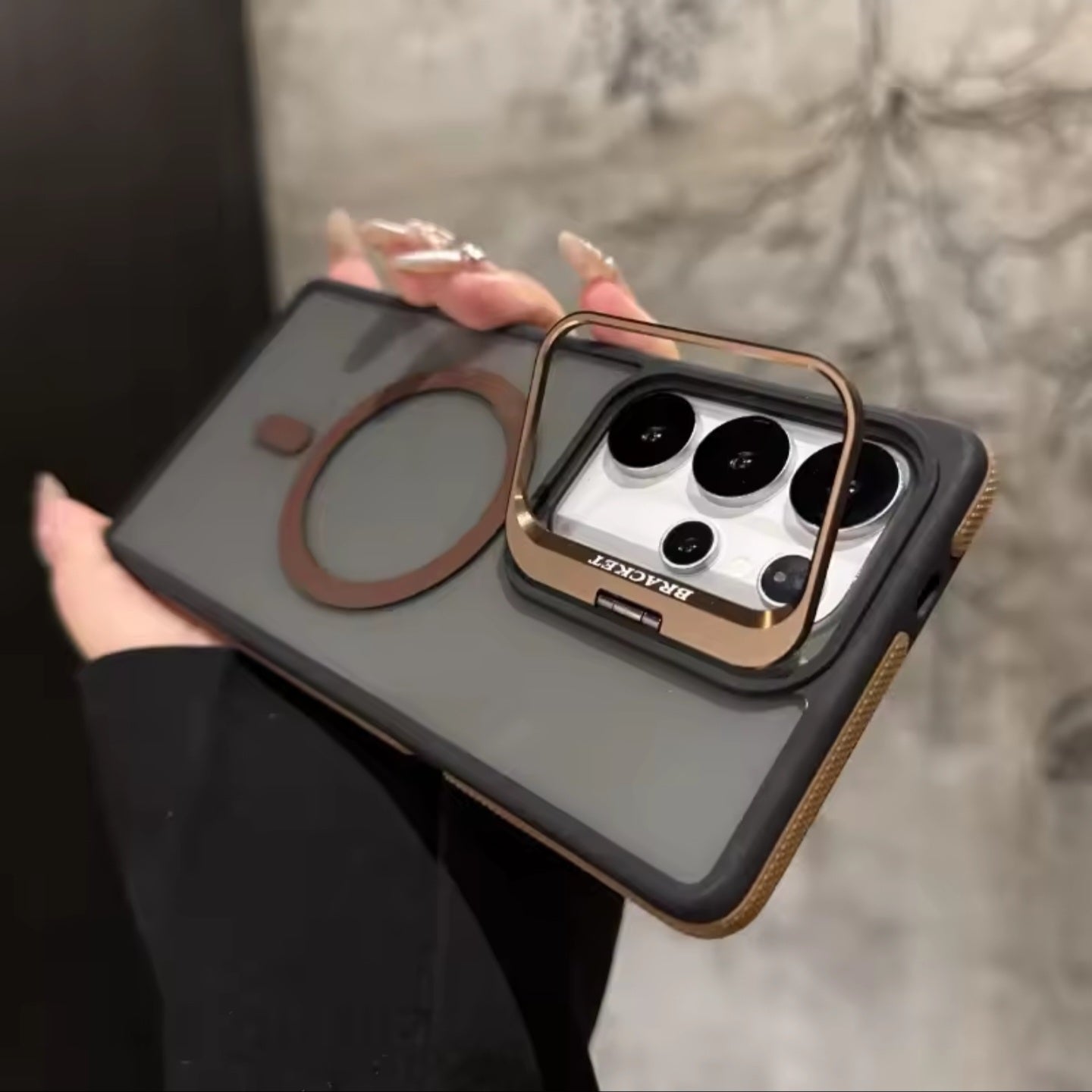 For Magsafe Magnetic Metal Lens Protection Stand Case For Galaxy Samsung S25 S24 S23 S26 Ultra Plus FE Shockproof Cover Bumper.