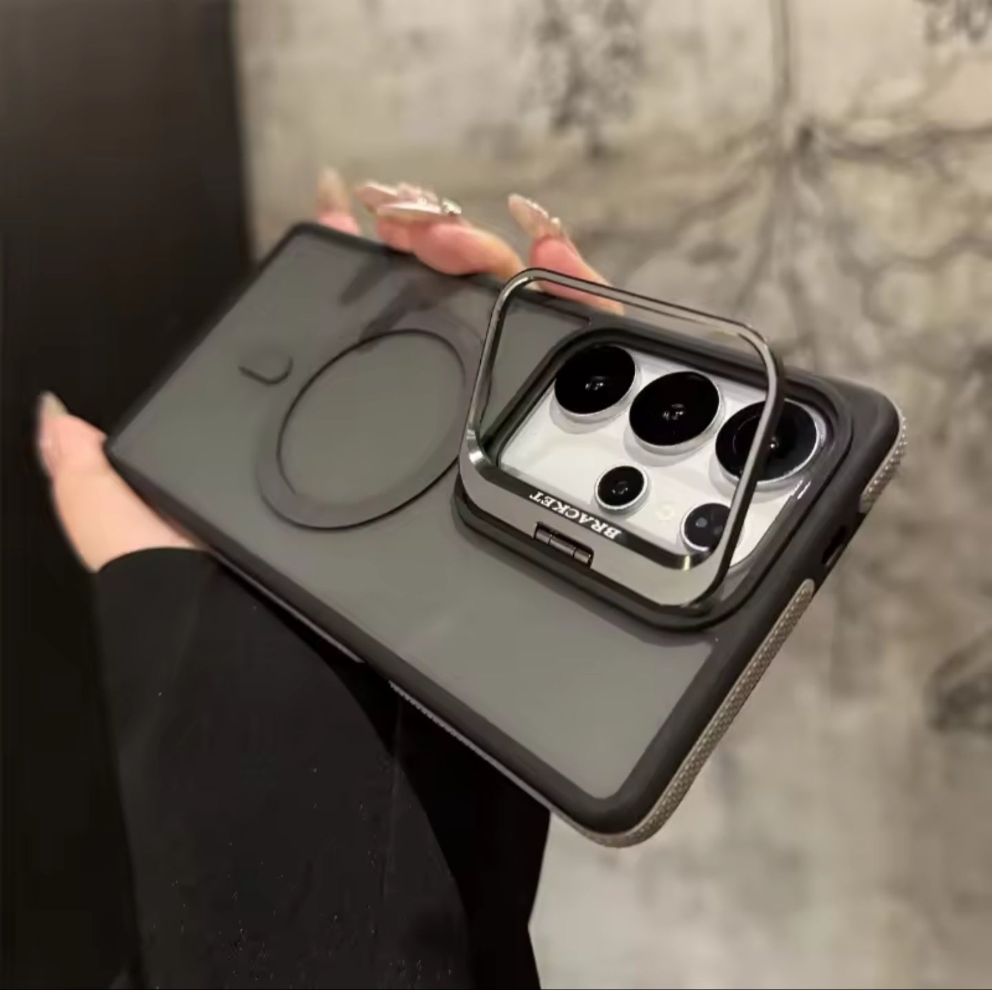 For Magsafe Magnetic Metal Lens Protection Stand Case For Galaxy Samsung S25 S24 S23 S26 Ultra Plus FE Shockproof Cover Bumper.